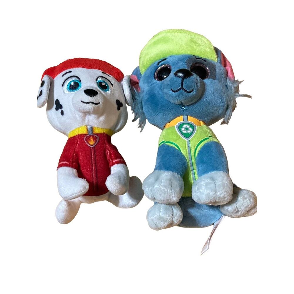 Ty Beanie‎ Boos Paw Patrol 6" Rocky no tags & Marshall Plush Stuffed Animal